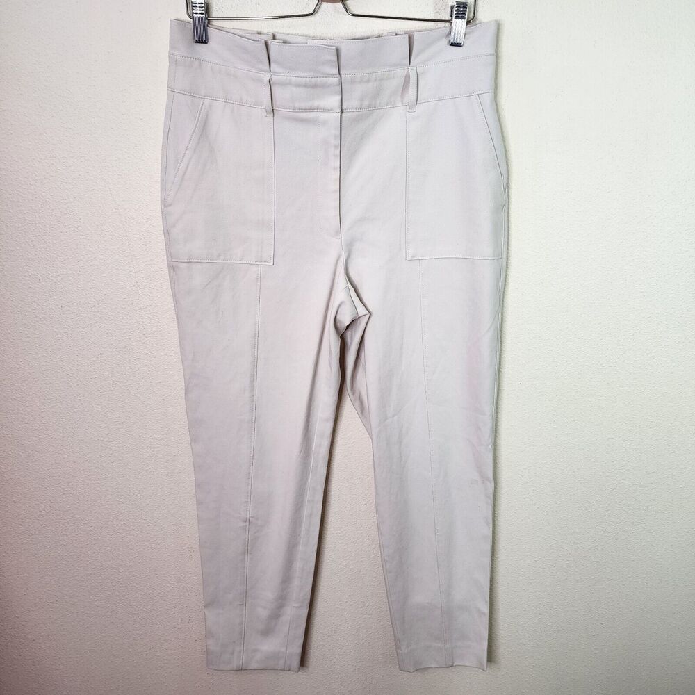 White House Black Market Beige The Tapered Ankle Pants Size 10 WHBM High Rise